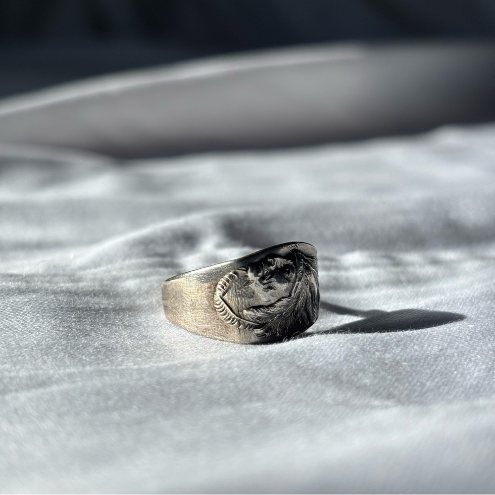 Vintage Native American Chief Antique Spoon Ring - Picture 5 of 6